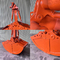 Cilindro dobro Mini Excavator Clamshell Bucket, máquina escavadora hidráulica Grab Bucket