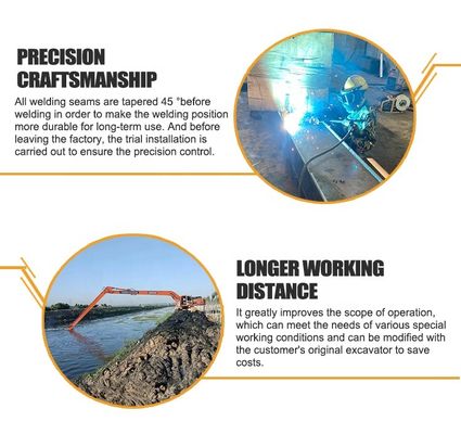 22m resistente à ferrugem mini escavadeira longa braço para Komatsu Hitachi  etc