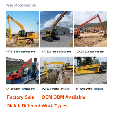 Escavadeira CAT Braço Longo 18 22 30 Metros Para Zoomlion Hitachi Komatsu CAT