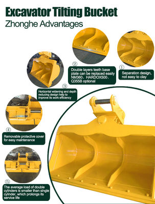 Para Komatsu para erpillar Hitachi Escavadeira para Komatsu para erpillar Mini Escavadeira Balde Inclinável de Limpeza de Lama Hidráulica