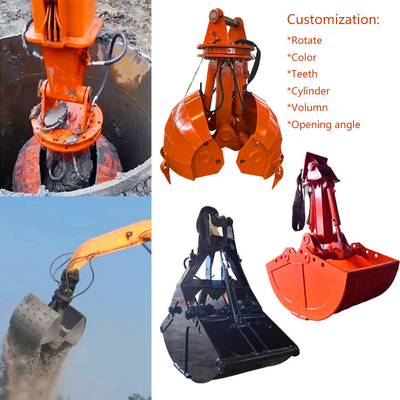 Máquina escavadora redonda antiusura Clamshell Bucket, Shell Excavator Sand Bucket hidráulica