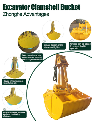 Amarelo quente/cinzento/etc Komatsu balde de concha durável mini-excavadora balde de peneira de escavadora balde de raspador balde