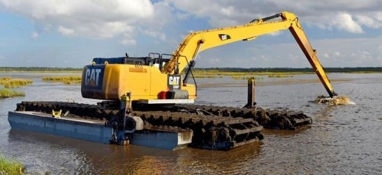 Máquina escavadora anfíbia Long Reach Boom de CAT Cat320D 14M