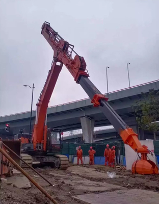 Lança telescópica de três seções para escavadeira de bomba de concreto de longo alcance para CAT Hitachi Kobelco