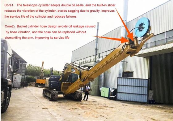 20T braço durável da máquina escavadora 14M Telescopic Boom Telescopic para o gato de ZX200 HITACHI