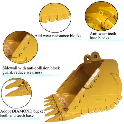 Balde para escavadeira balde de rocha para gato hitachi komatsu