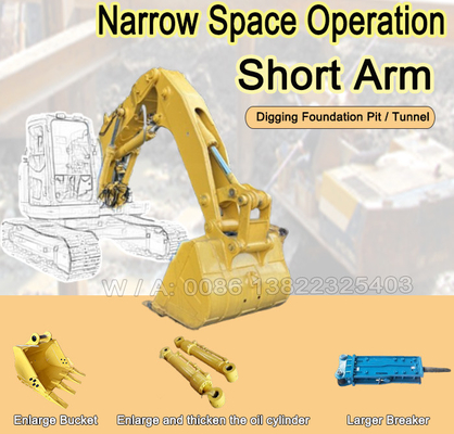 Cat Hitachi Komatsu Excavator Tunnel Boom Excavator curto braço Excavator curto boom braço Excavator boom e braço excavador boom braço curto alcance boom