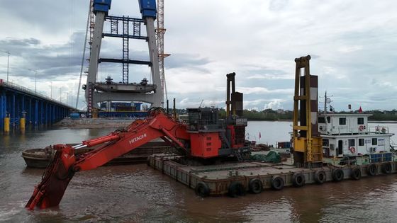 Excavador de braço longo com balde e cilindro para  KOBELCO Hitachi