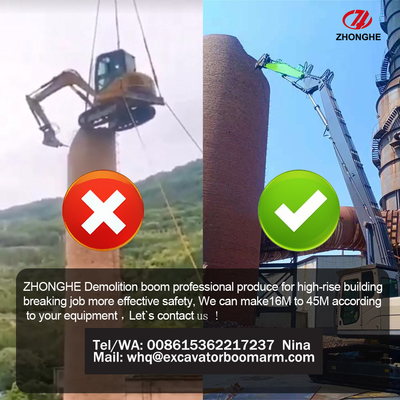Mini Excavator Boom de demolição de longo alcance Para ZX60 PC120 CAT316 escavadeira de demolição de alto alcance escavadeira de demolição