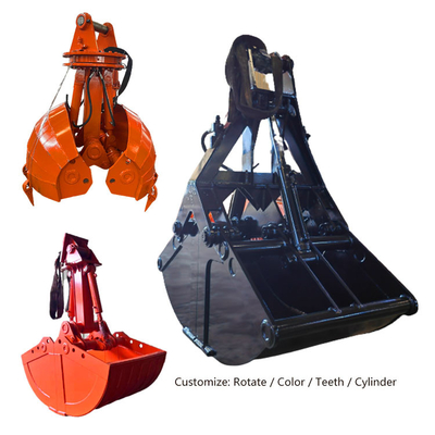 Mini Excavator Clamshell Bucket, máquina escavadora Clamshell Bucket de 2 cilindros