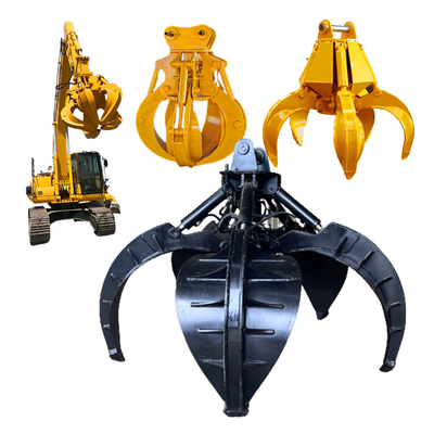 Garra hidráulica da rocha de 5 dedos para 20-24 Ton Excavators, 1 CBM, 1200 QUILOGRAMAS