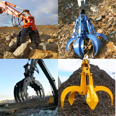 Casca alaranjada do ODM do OEM que gerencie 20-50 Ton Excavator Rock Grab